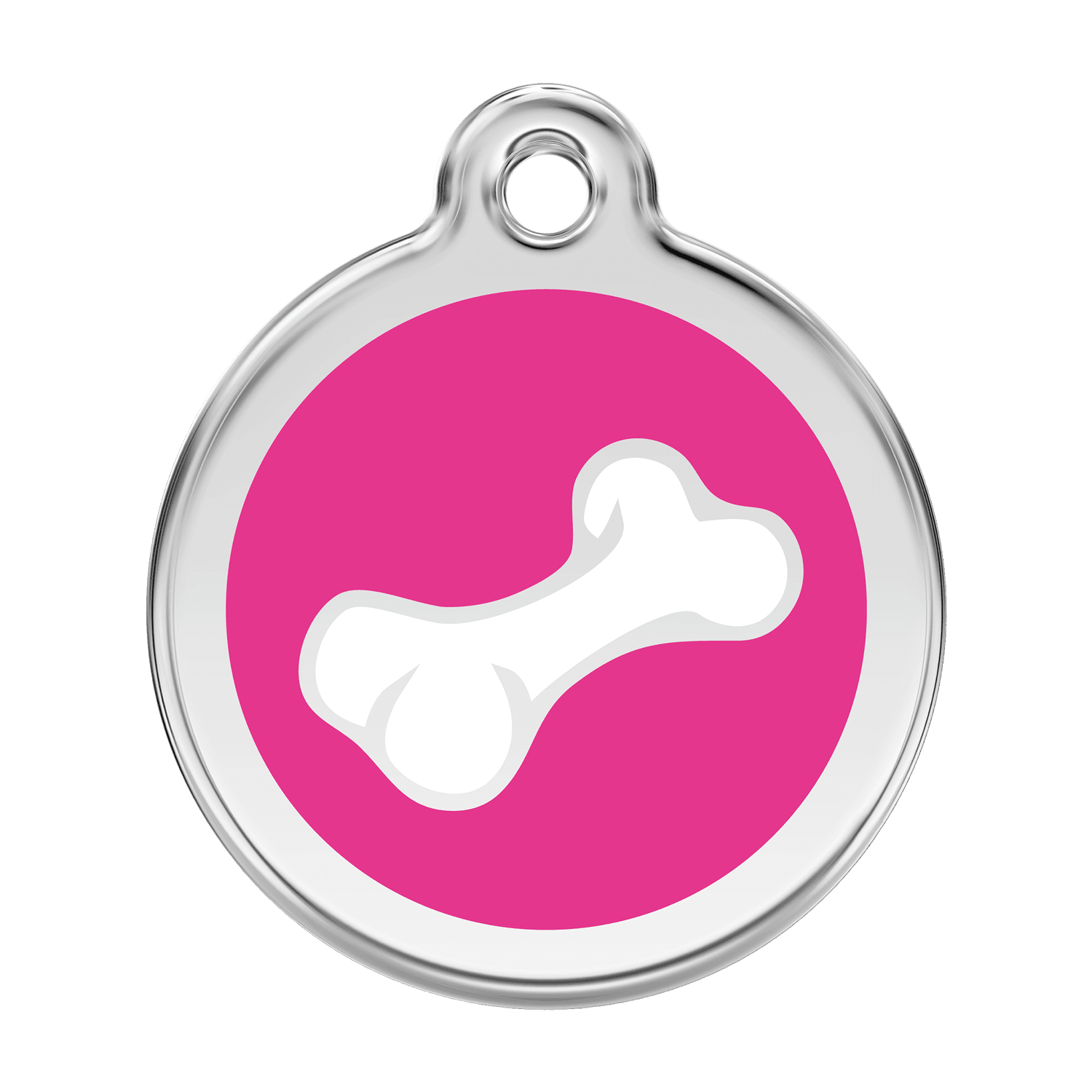  Red Dingo Stainless Steel Engraved Dog Tag Comic Bone Hot Pink