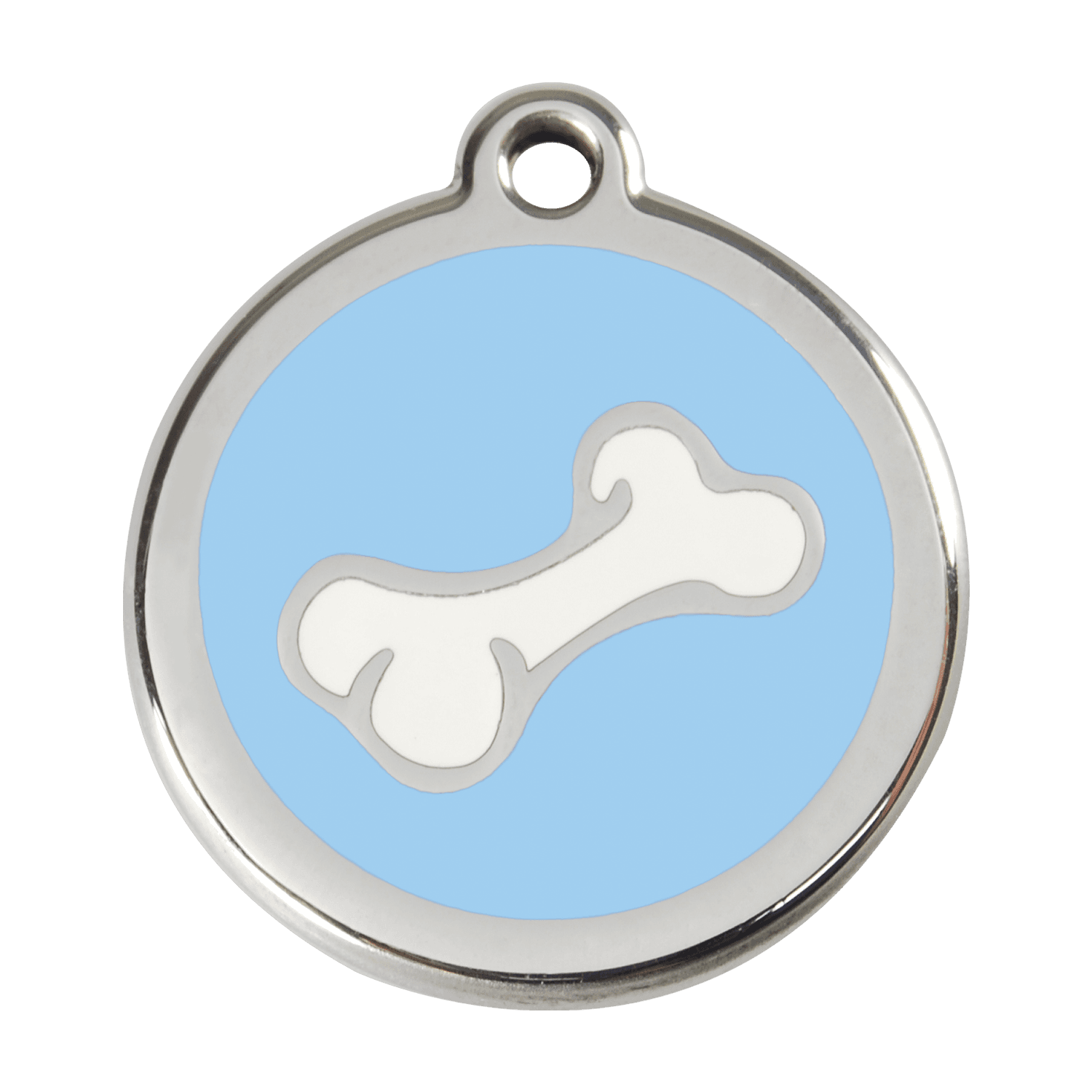  Red Dingo Stainless Steel Engraved Dog Tag Comic Bone Light Blue