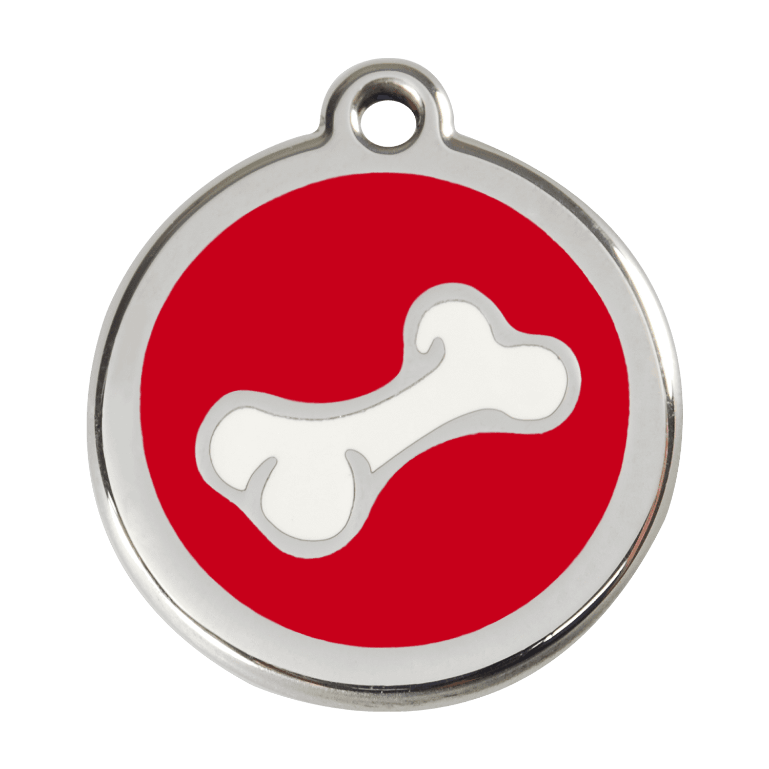  Red Dingo Stainless Steel Engraved Dog Tag Comic Bone Red