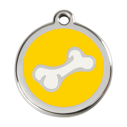  Red Dingo Stainless Steel Engraved Dog Tag Comic Bone Yellow