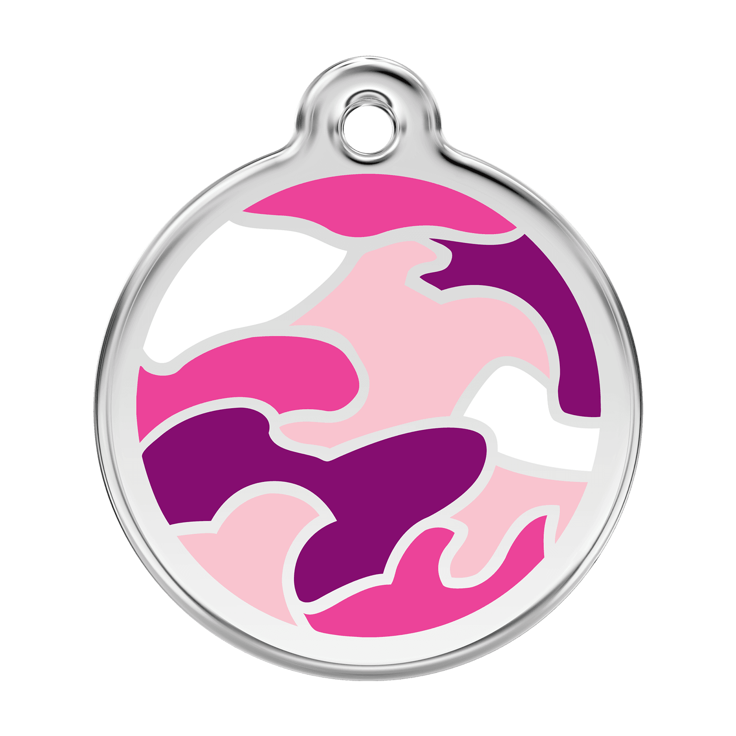  Red Dingo Stainless Steel Engraved Dog Tag Camouflage Pink