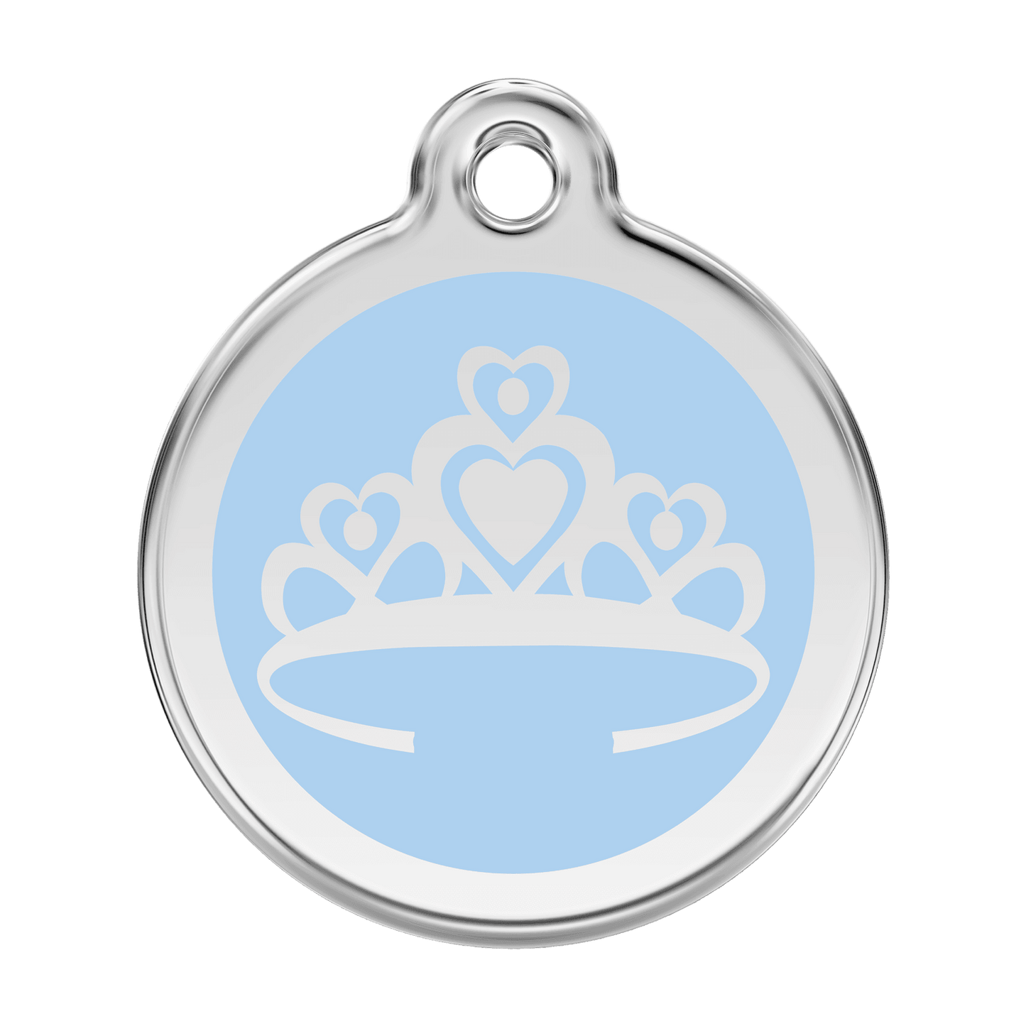  Red Dingo Stainless Steel Engraved Dog Tag Crown Light Blue