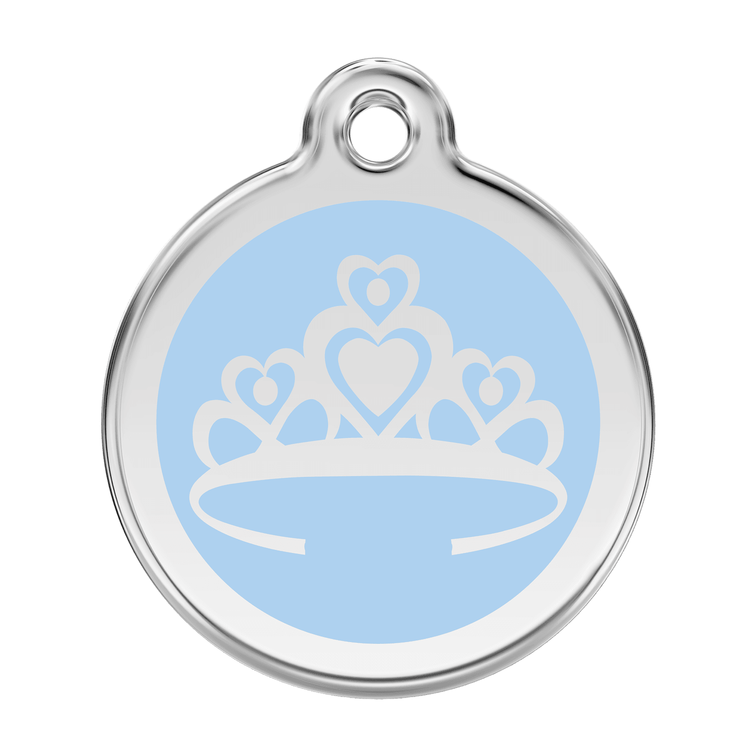  Red Dingo Stainless Steel Engraved Dog Tag Crown Light Blue