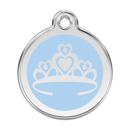  Red Dingo Stainless Steel Engraved Dog Tag Crown Light Blue