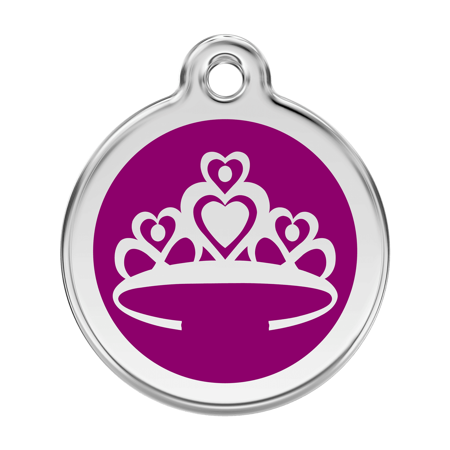  Red Dingo Stainless Steel Engraved Dog Tag Crown Purple