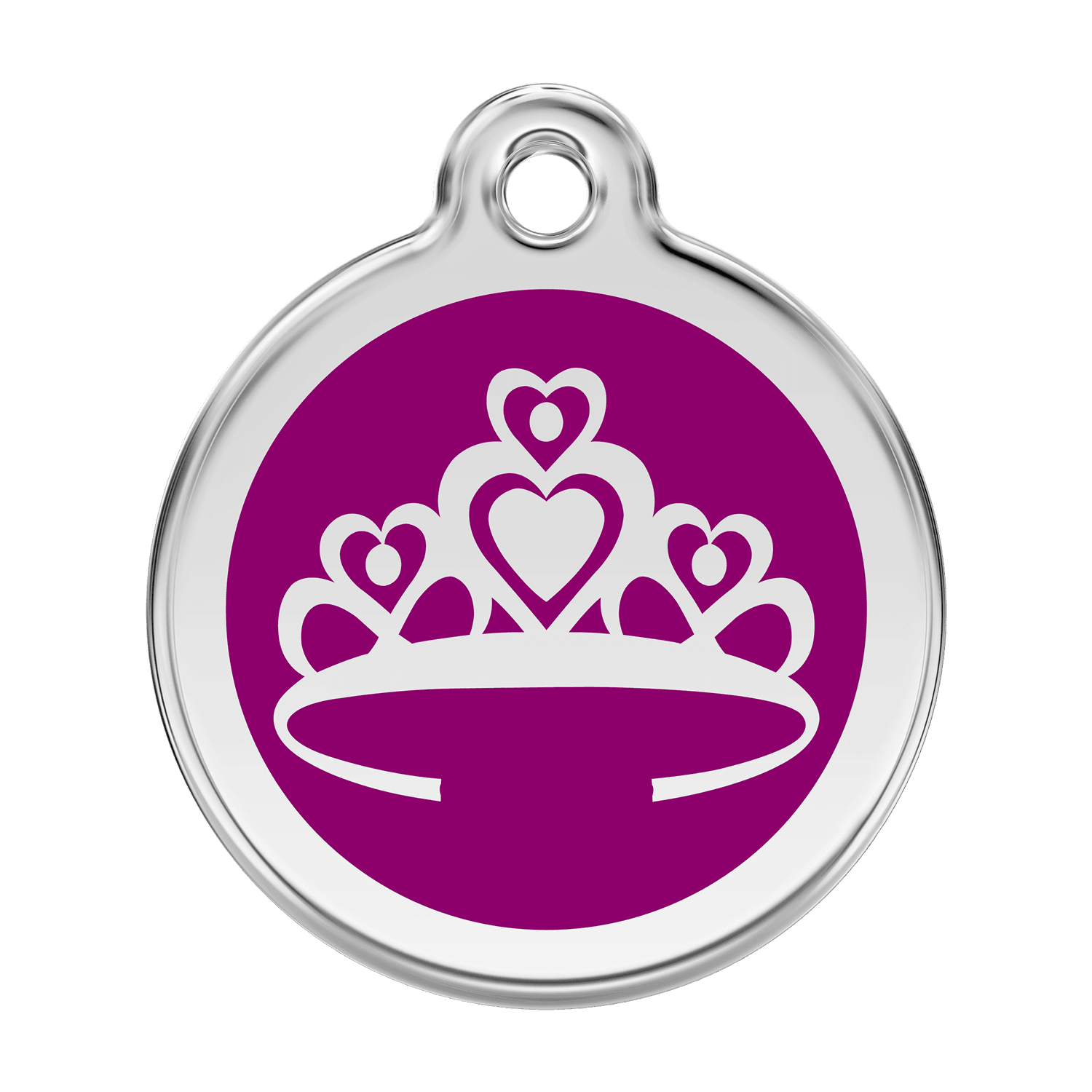  Red Dingo Stainless Steel Engraved Dog Tag Crown Purple