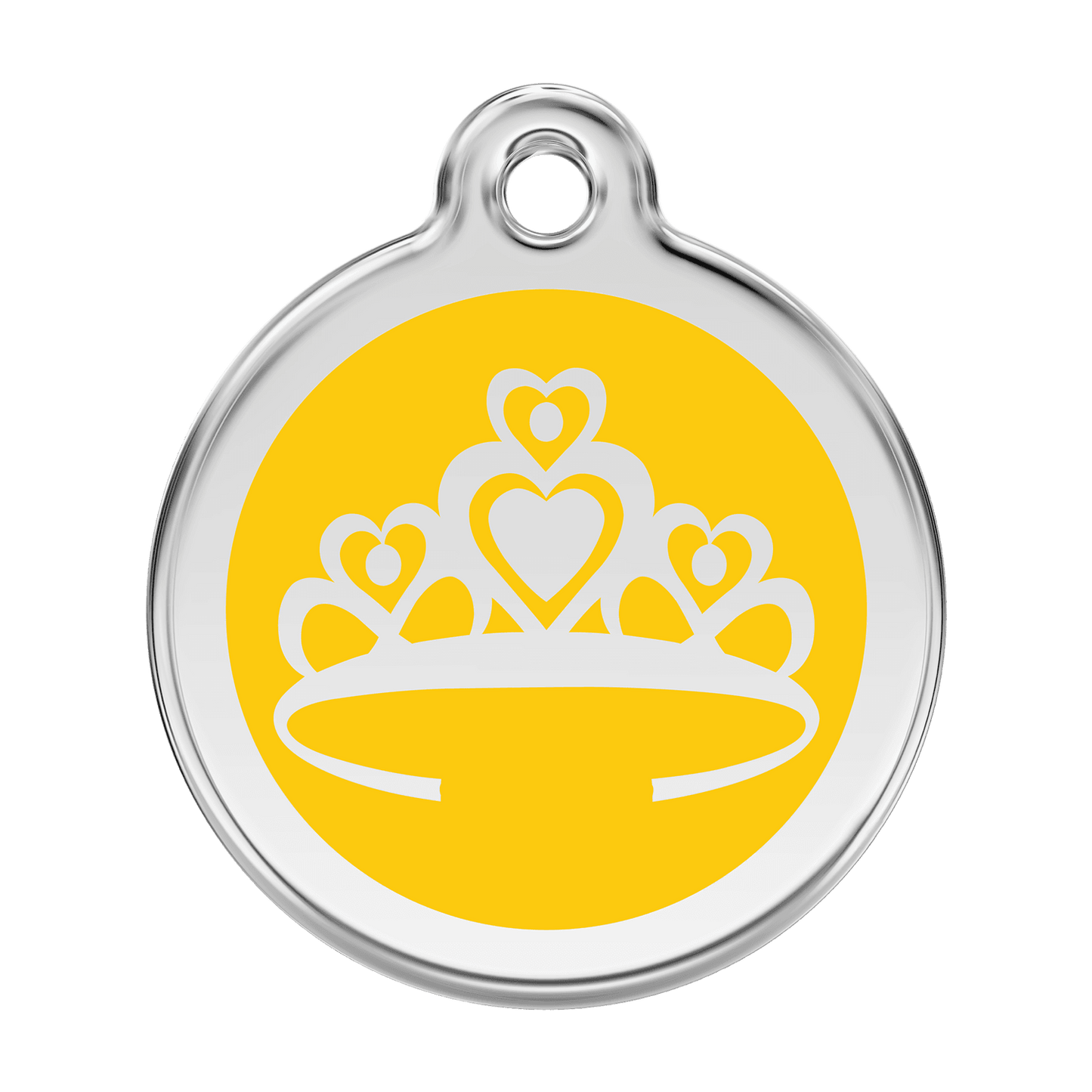  Red Dingo Stainless Steel Engraved Dog Tag Crown Yellow