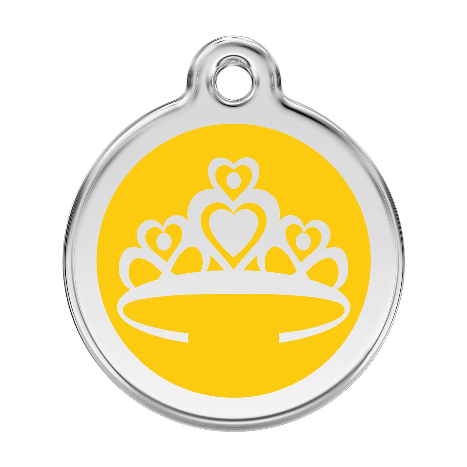  Red Dingo Stainless Steel Engraved Dog Tag Crown Yellow