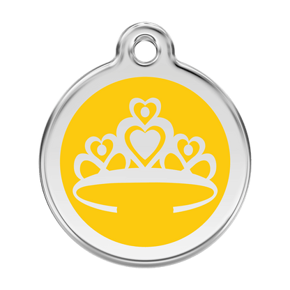  Red Dingo Stainless Steel Engraved Dog Tag Crown Yellow