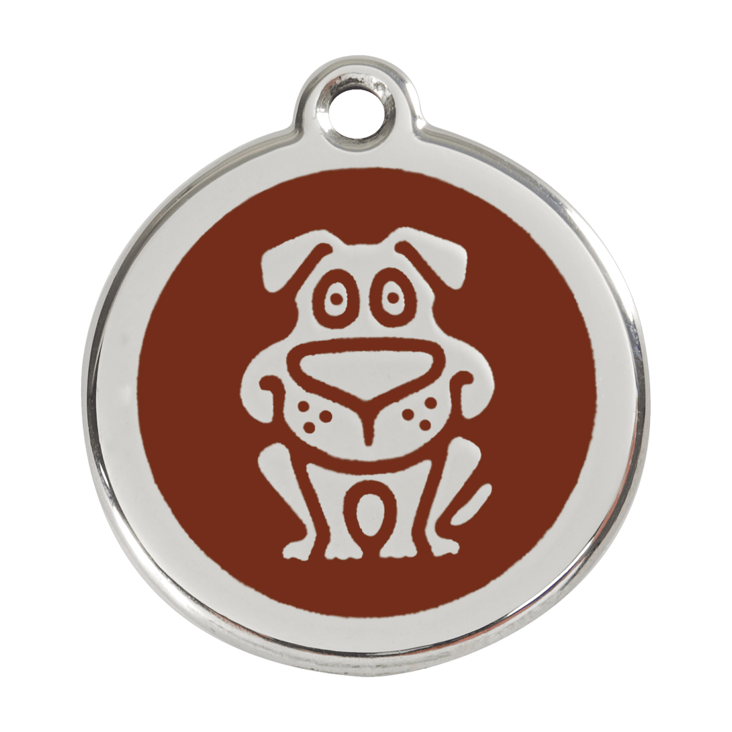  Red Dingo Stainless Steel Engraved Dog Tag Dog Brown