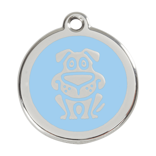  Red Dingo Stainless Steel Engraved Dog Tag Dog Light Blue