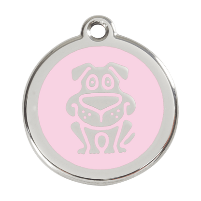  Red Dingo Stainless Steel Engraved Dog Tag Dog Pink