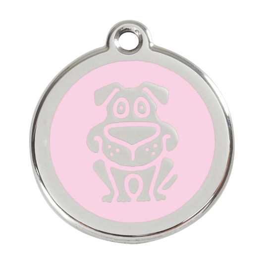  Red Dingo Stainless Steel Engraved Dog Tag Dog Pink
