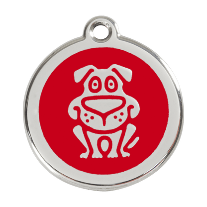  Red Dingo Stainless Steel Engraved Dog Tag Dog Red