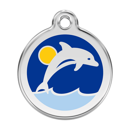  Red Dingo Stainless Steel Engraved Dog Tag Dolphin Navy