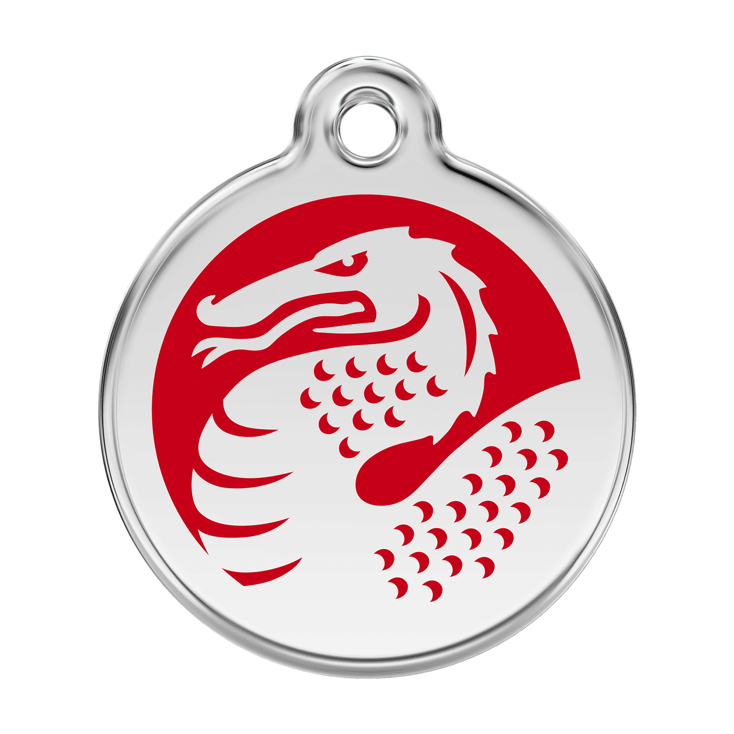  Red Dingo Stainless Steel Engraved Dog Tag Dragon Red