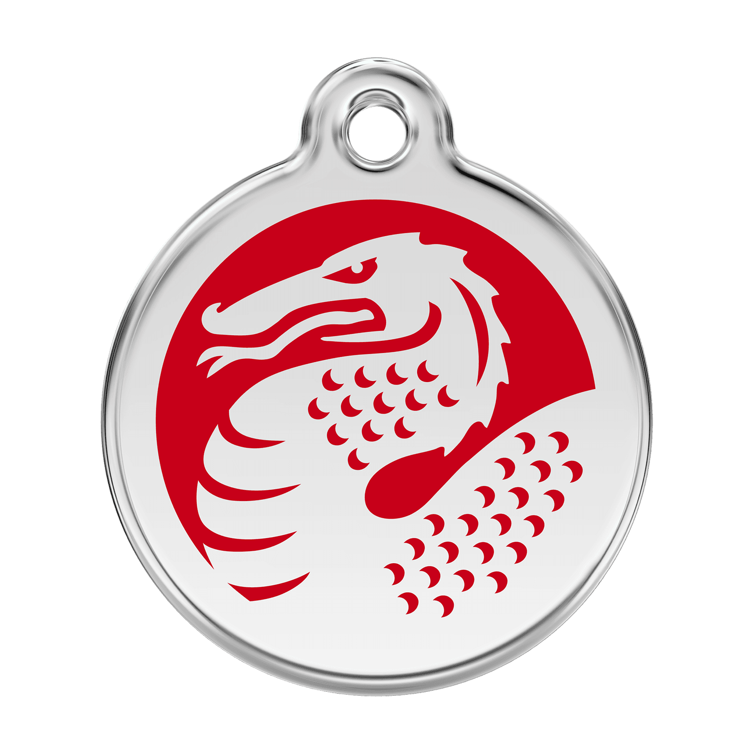  Red Dingo Stainless Steel Engraved Dog Tag Dragon Red