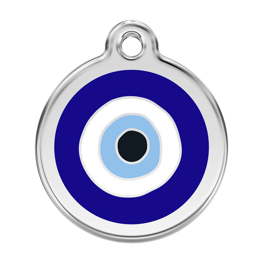  Red Dingo Stainless Steel Engraved Dog Tag Evil Eye Navy