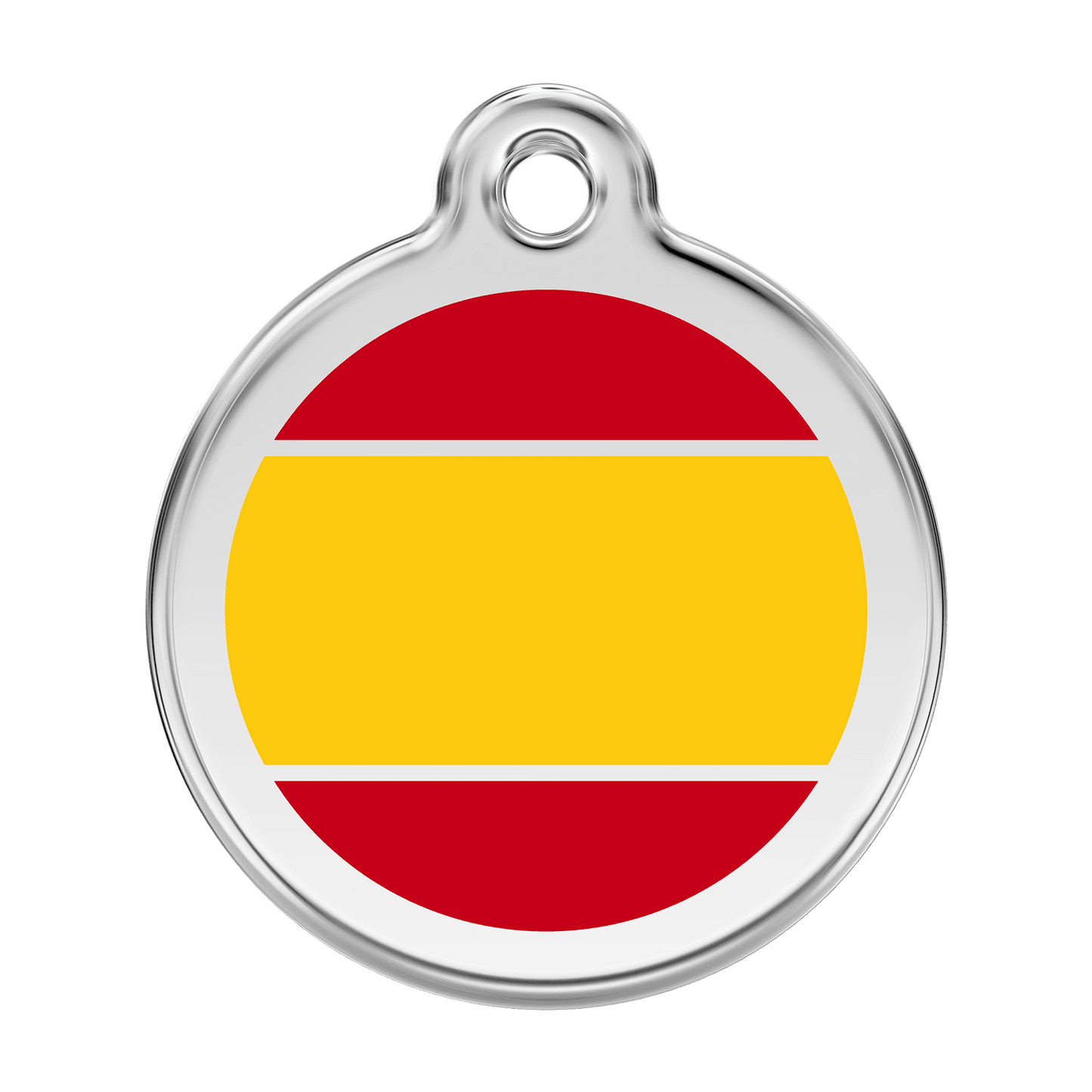  Red Dingo Stainless Steel Engraved Dog Tag Spanish Flag Yellow