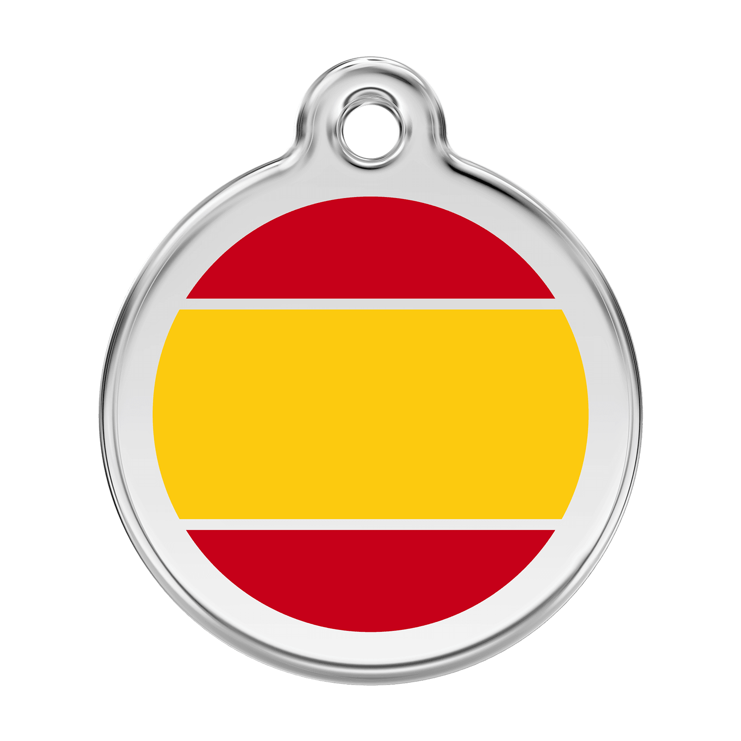  Red Dingo Stainless Steel Engraved Dog Tag Spanish Flag Yellow