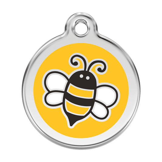  Red Dingo Stainless Steel Engraved Dog Tag Bumble Bee Yellow