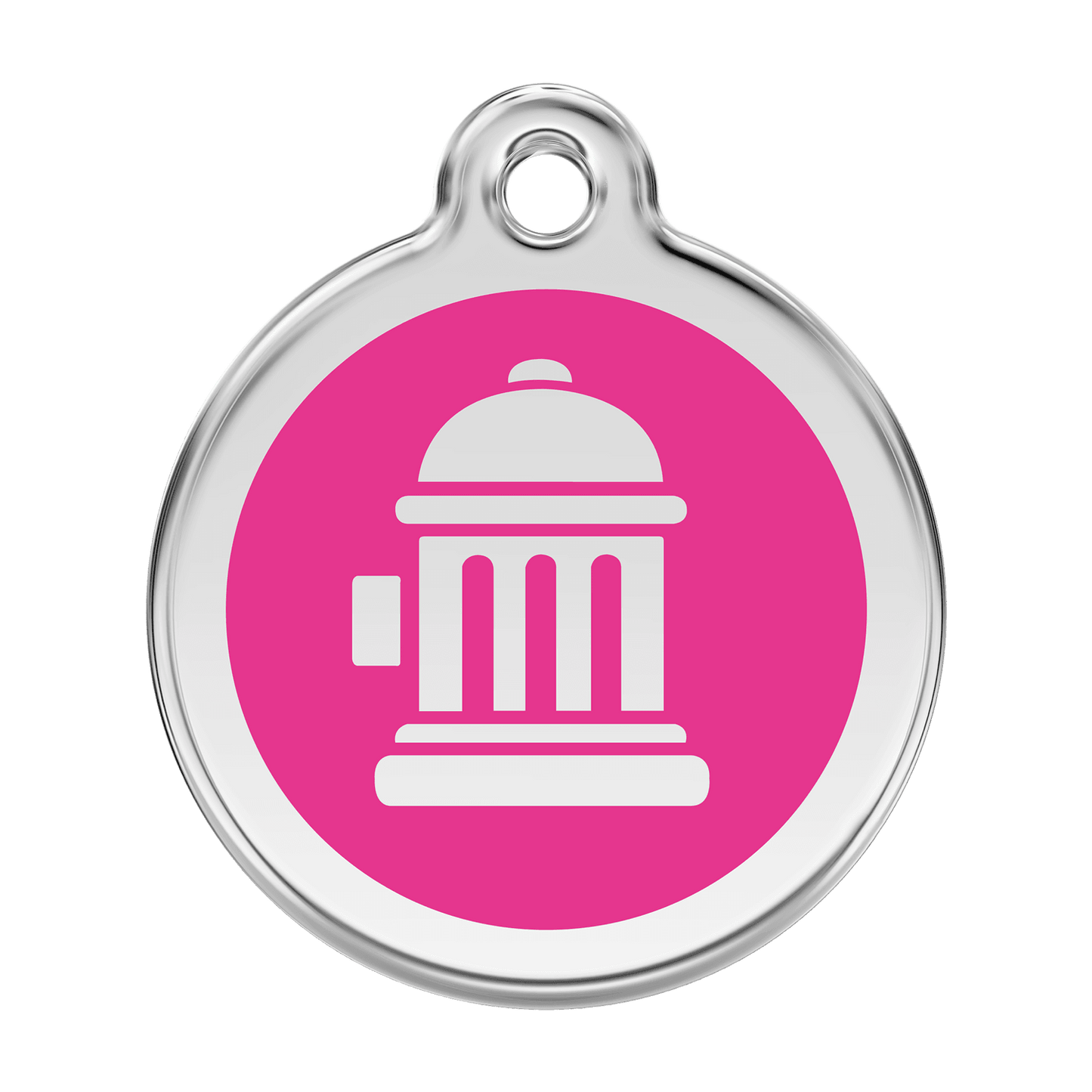  Red Dingo Stainless Steel Engraved Dog Tag Fire Hydrant Hot Pink