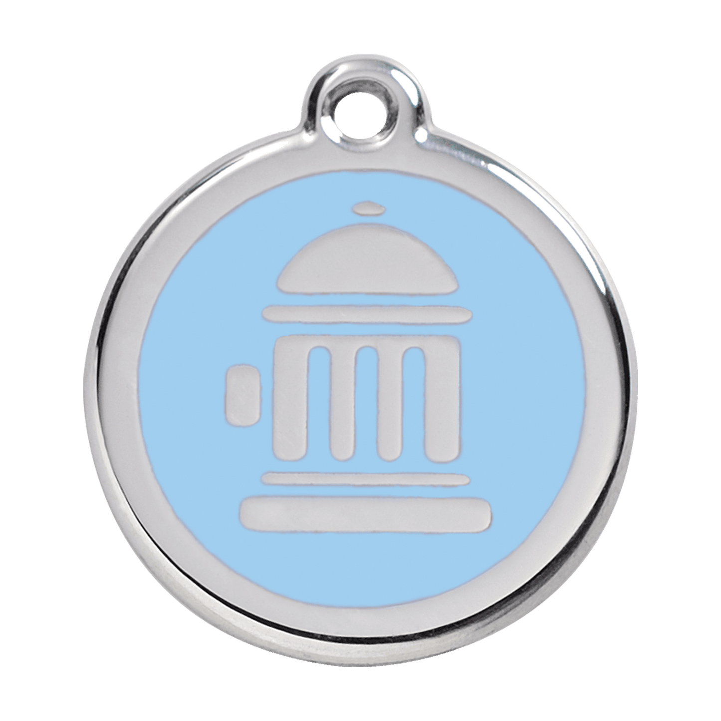  Red Dingo Stainless Steel Engraved Dog Tag Fire Hydrant Light Blue