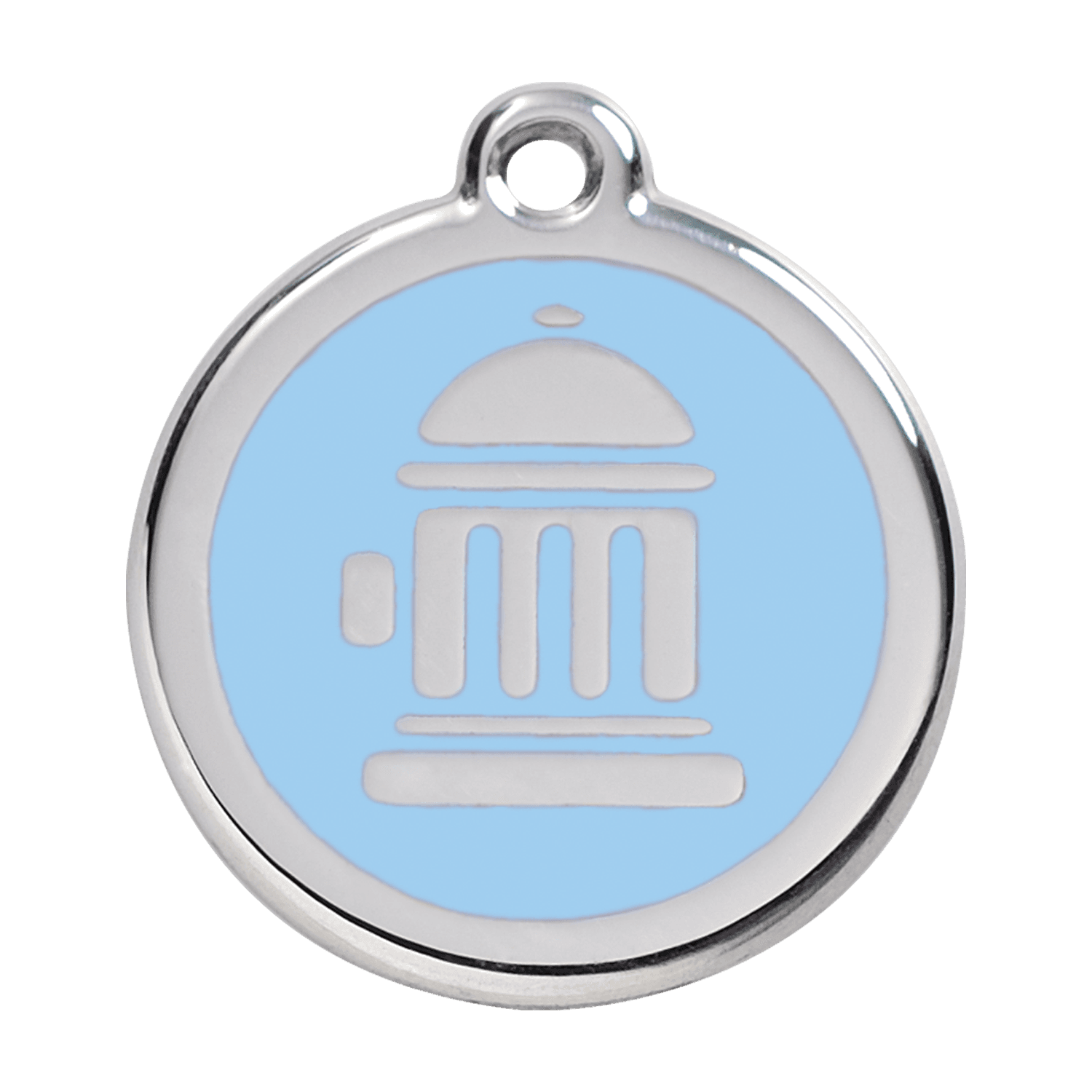  Red Dingo Stainless Steel Engraved Dog Tag Fire Hydrant Light Blue