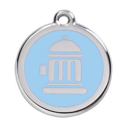  Red Dingo Stainless Steel Engraved Dog Tag Fire Hydrant Light Blue