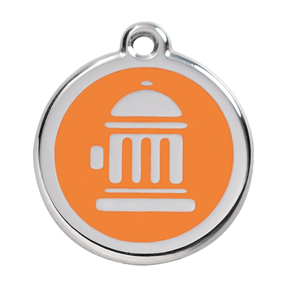  Red Dingo Stainless Steel Engraved Dog Tag Fire Hydrant Orange