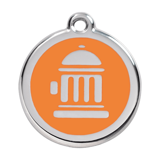  Red Dingo Stainless Steel Engraved Dog Tag Fire Hydrant Orange