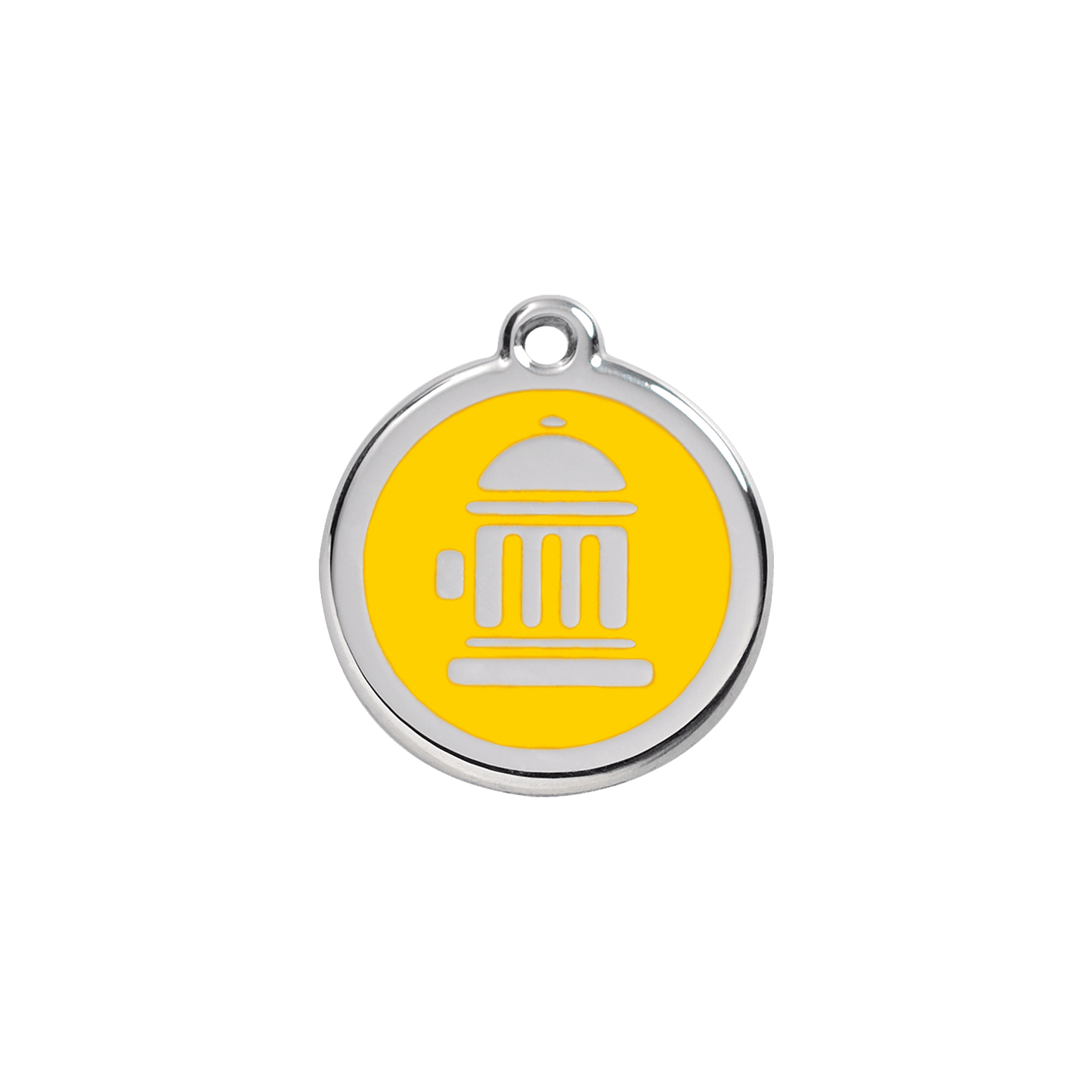  Red Dingo Stainless Steel Engraved Cat Tag Fire Hydrant Yellow