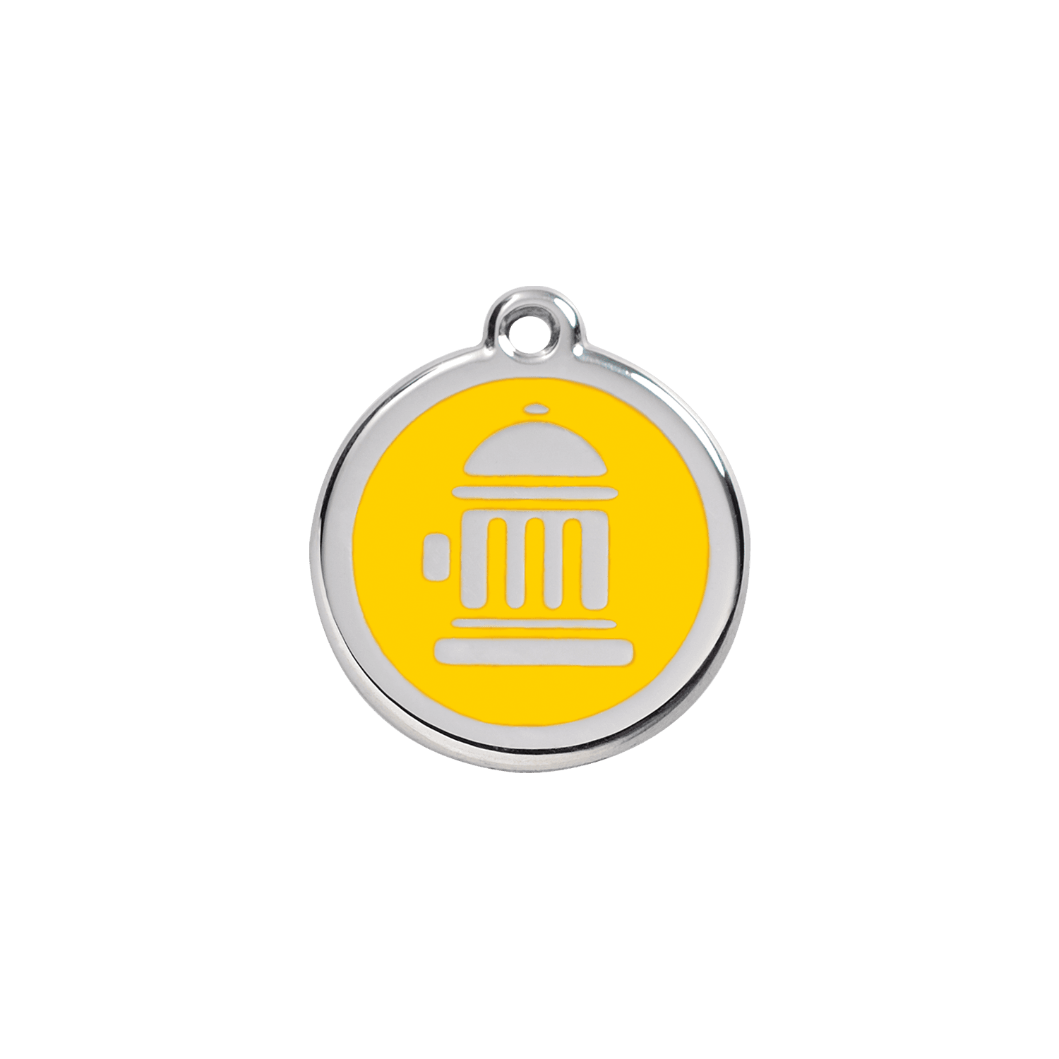  Red Dingo Stainless Steel Engraved Cat Tag Fire Hydrant Yellow