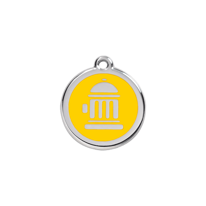  Red Dingo Stainless Steel Engraved Cat Tag Fire Hydrant Yellow