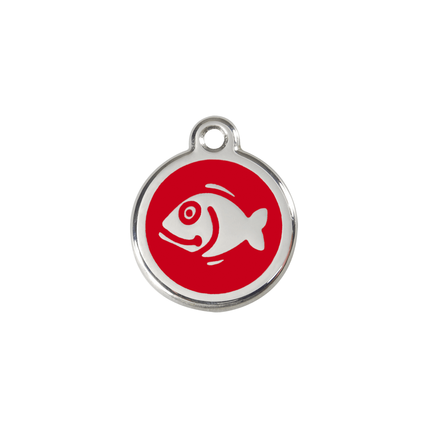  Red Dingo Stainless Steel Engraved Cat Tag Fish Red