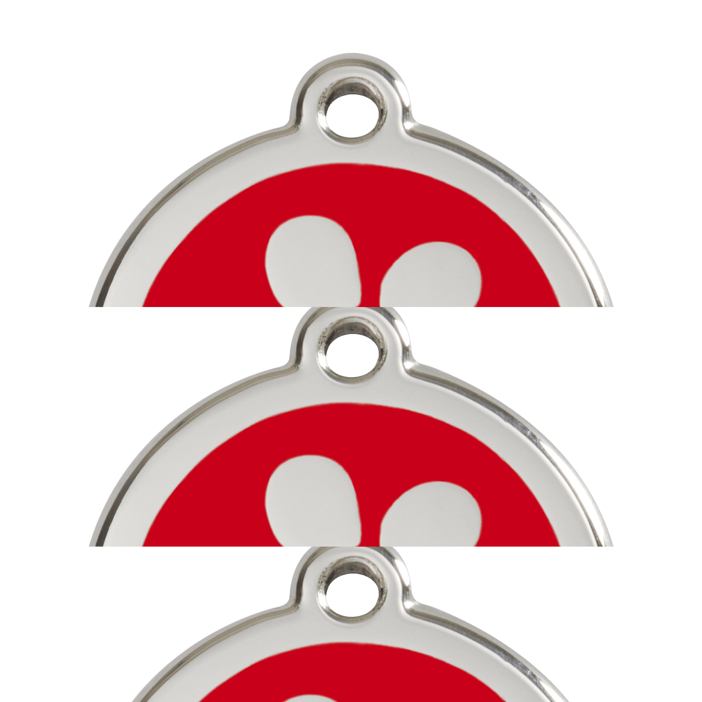  Red Dingo Stainless Steel Engraved Dog Tag Flower Red