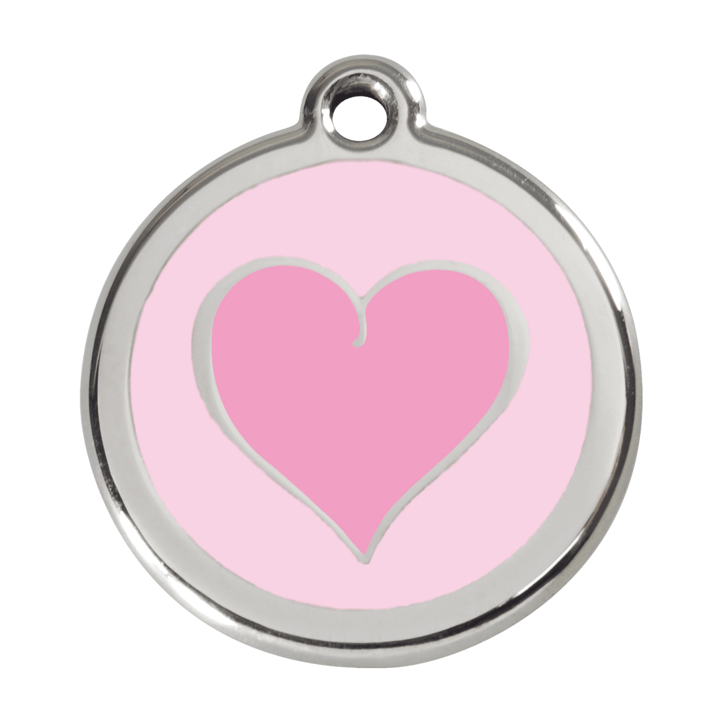  Red Dingo Stainless Steel Engraved Dog Tag Heart Pink Pink