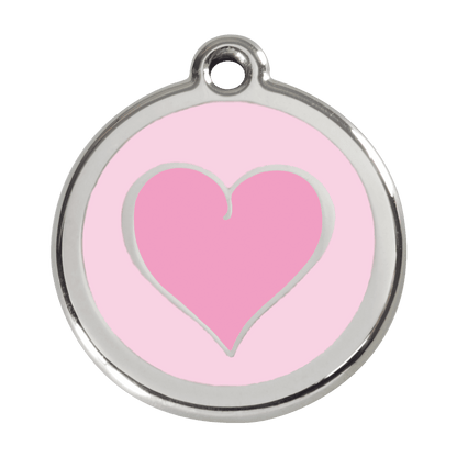  Red Dingo Stainless Steel Engraved Dog Tag Heart Pink Pink