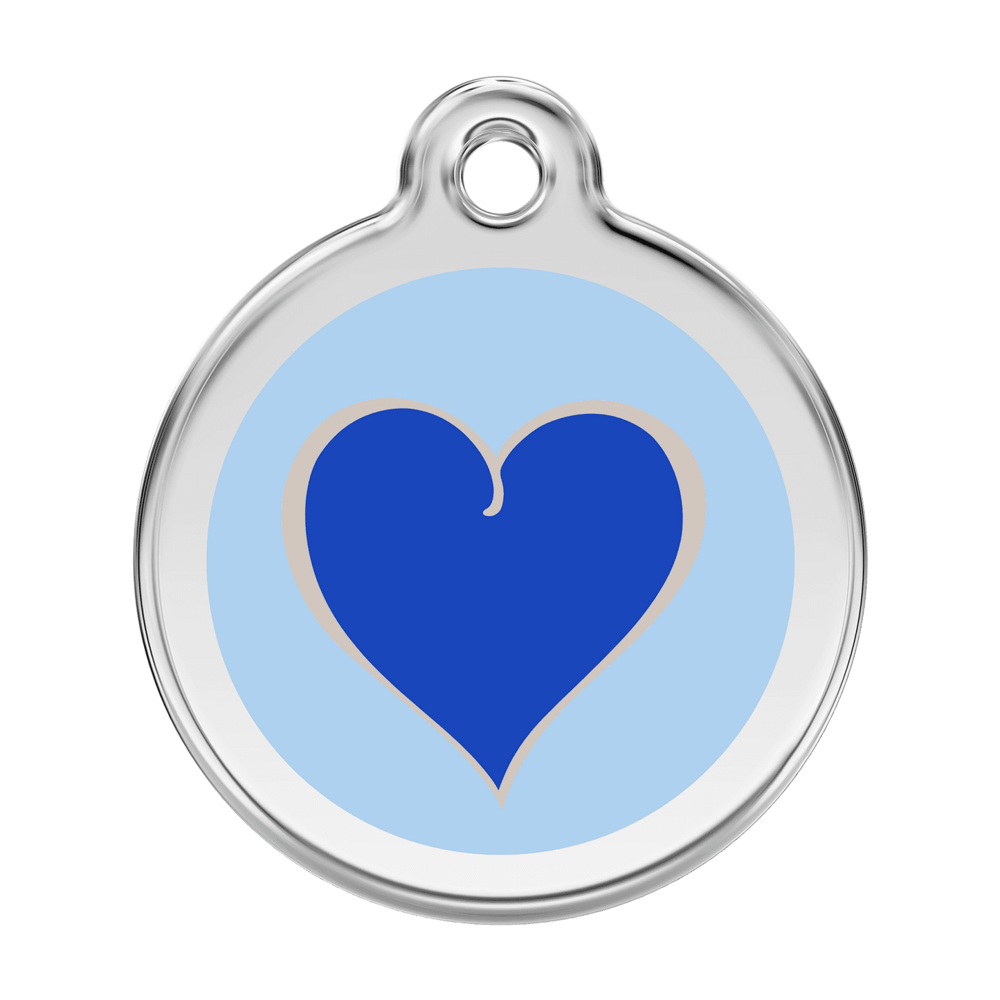  Red Dingo Stainless Steel Engraved Dog Tag Coloured Heart Navy