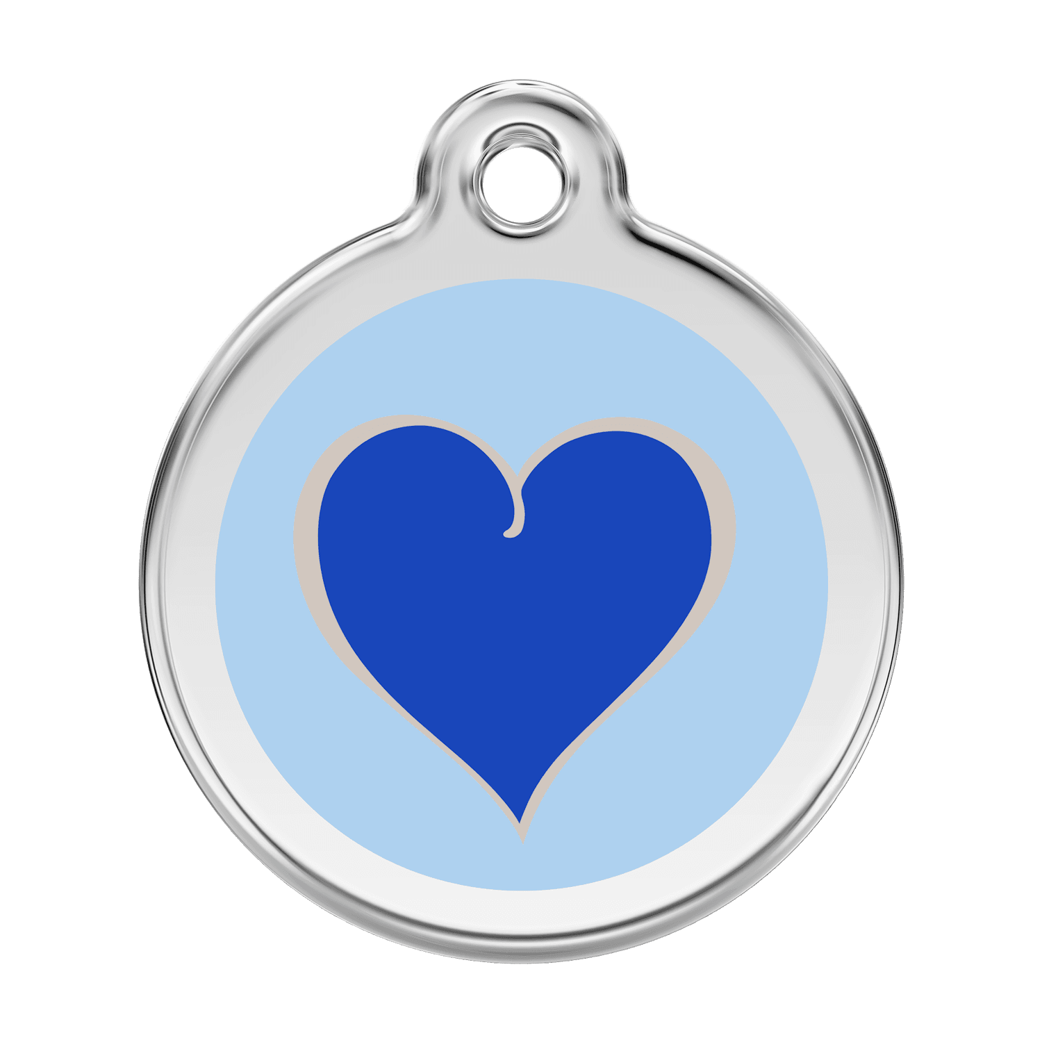  Red Dingo Stainless Steel Engraved Dog Tag Coloured Heart Navy