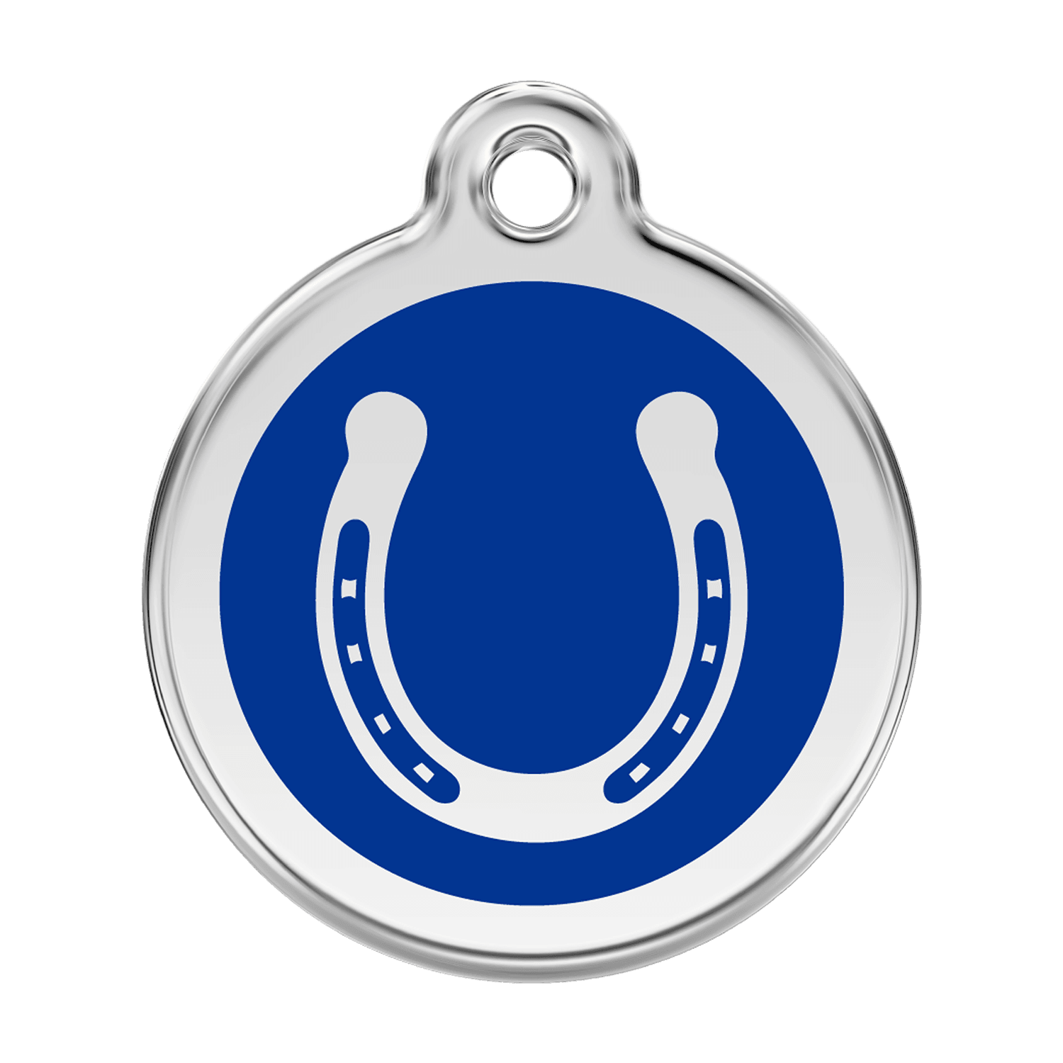  Red Dingo Stainless Steel Engraved Dog Tag Horse Shoe Navy