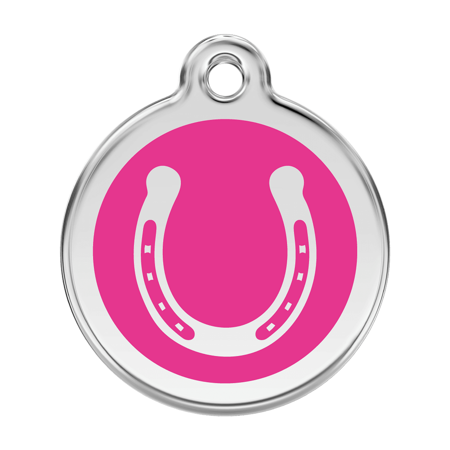  Red Dingo Stainless Steel Engraved Dog Tag Horse Shoe Hot Pink