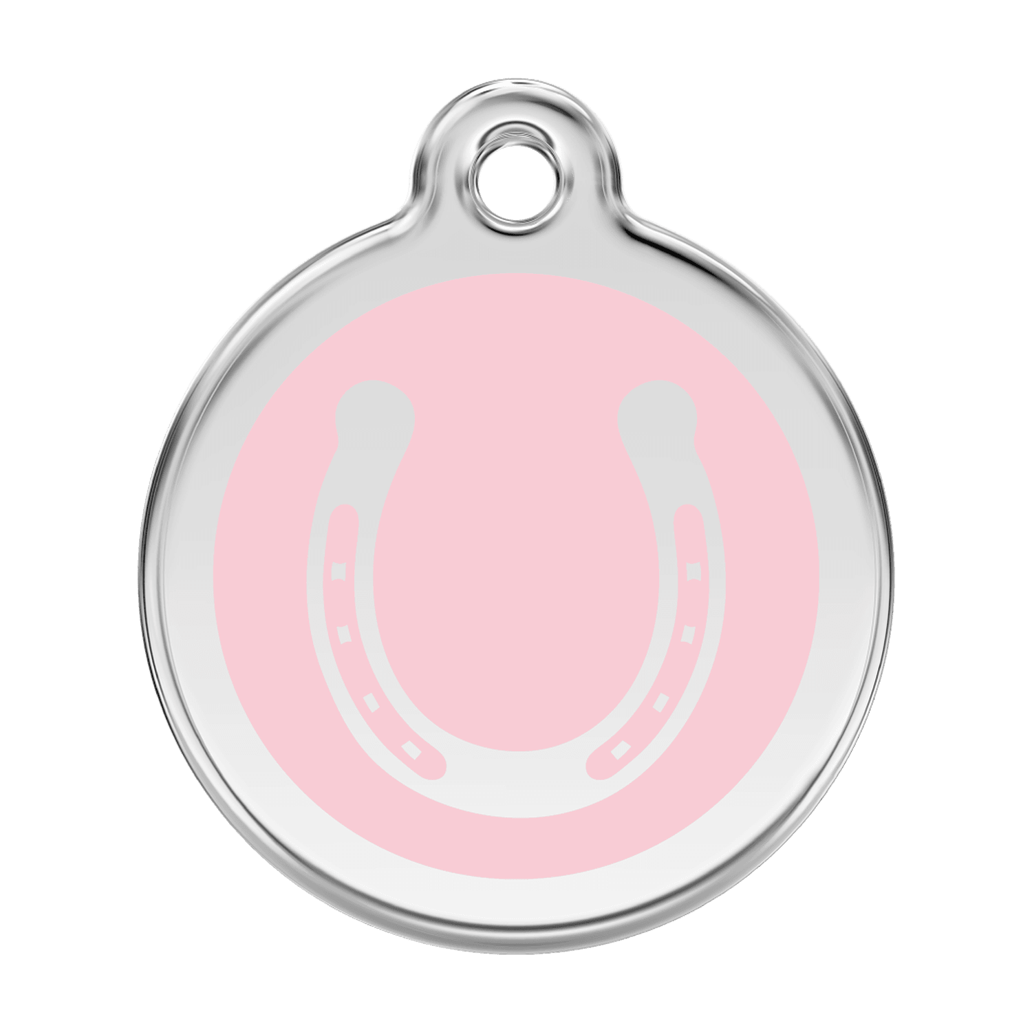  Red Dingo Stainless Steel Engraved Dog Tag Horse Shoe Pink