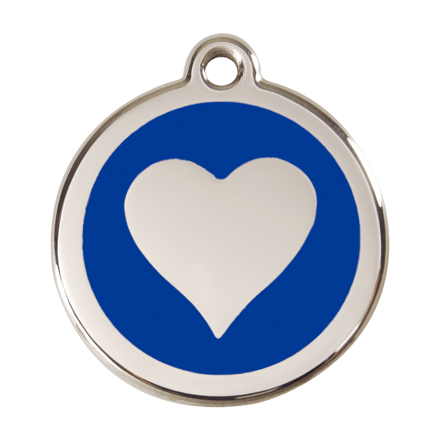  Red Dingo Stainless Steel Engraved Dog Tag Heart Navy