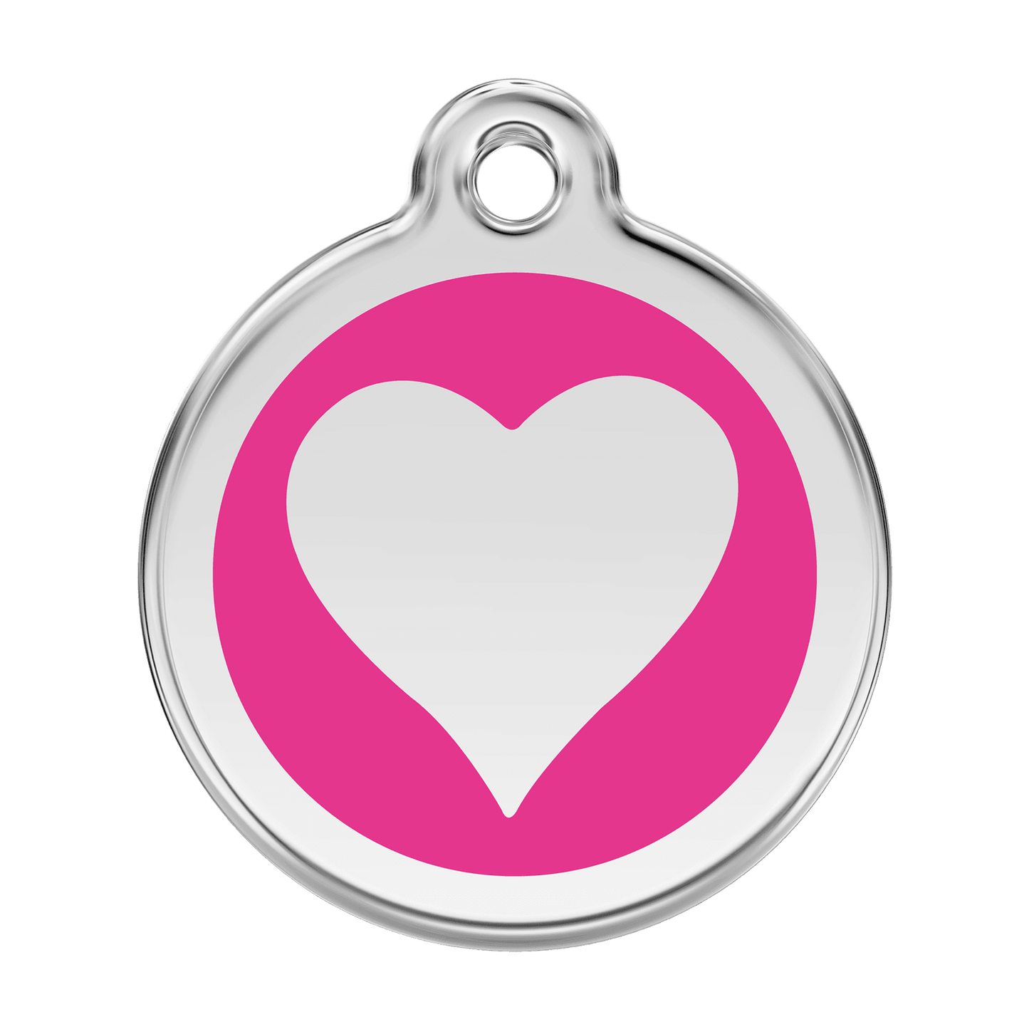  Red Dingo Stainless Steel Engraved Dog Tag Heart Hot Pink