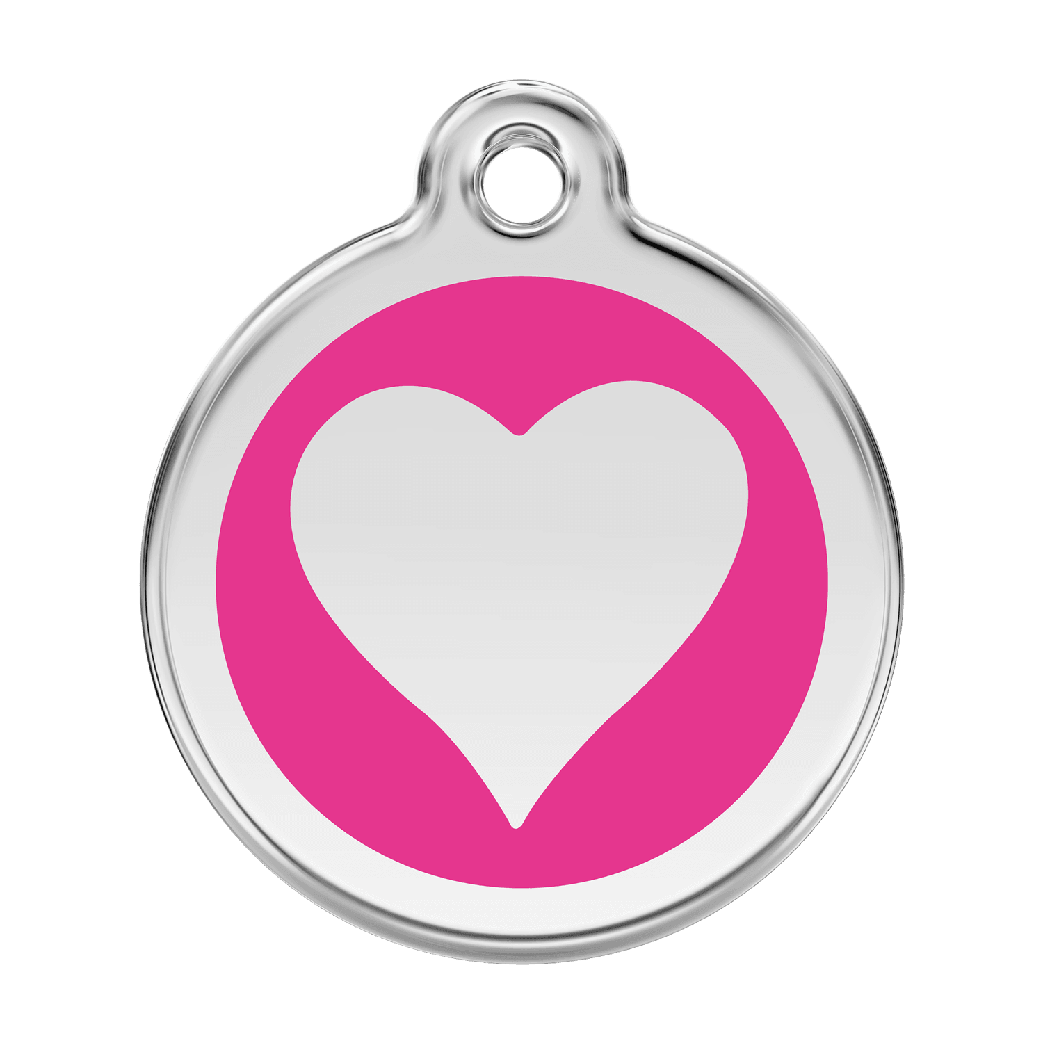  Red Dingo Stainless Steel Engraved Dog Tag Heart Hot Pink