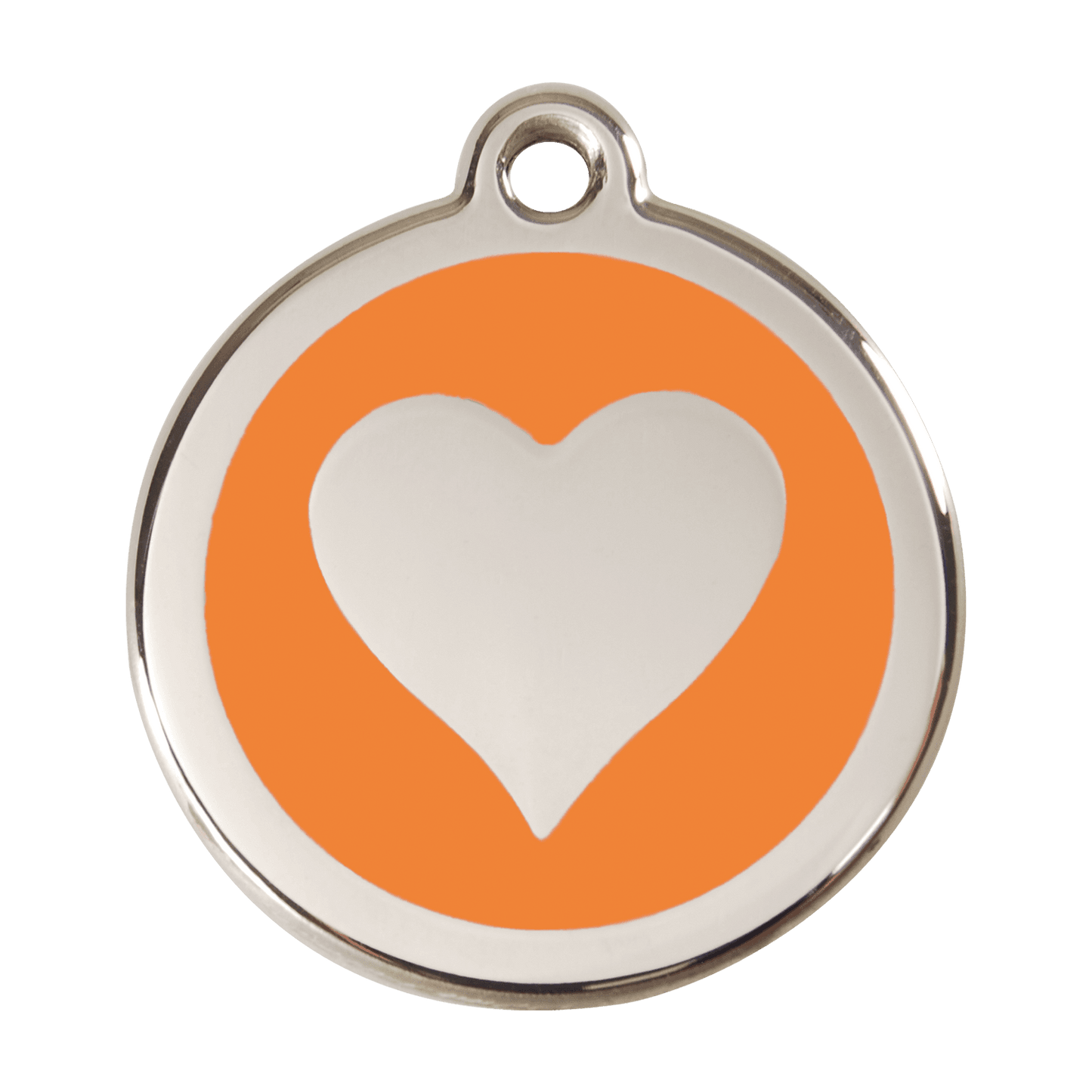  Red Dingo Stainless Steel Engraved Dog Tag Heart Orange