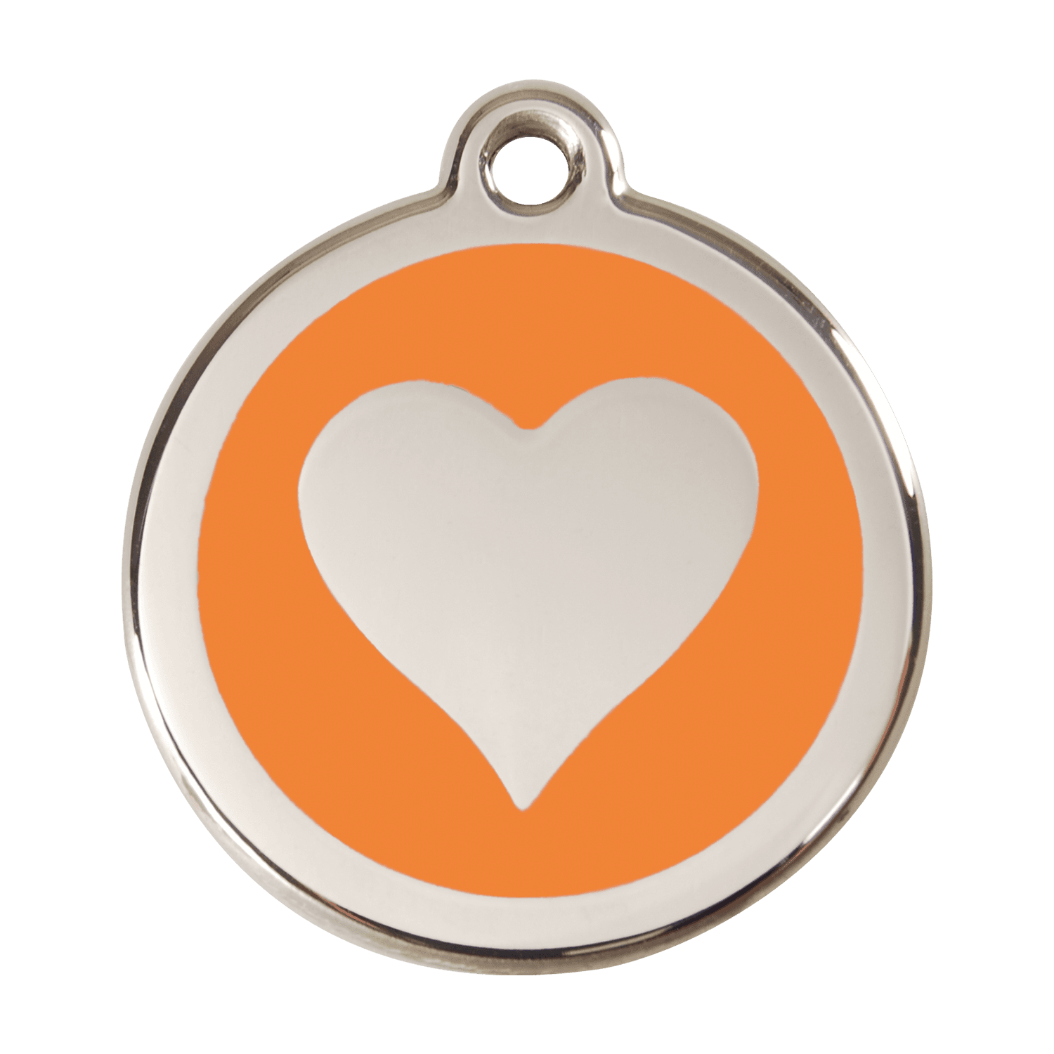  Red Dingo Stainless Steel Engraved Dog Tag Heart Orange