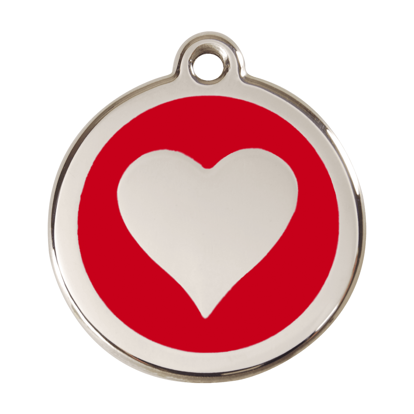  Red Dingo Stainless Steel Engraved Dog Tag Heart Red