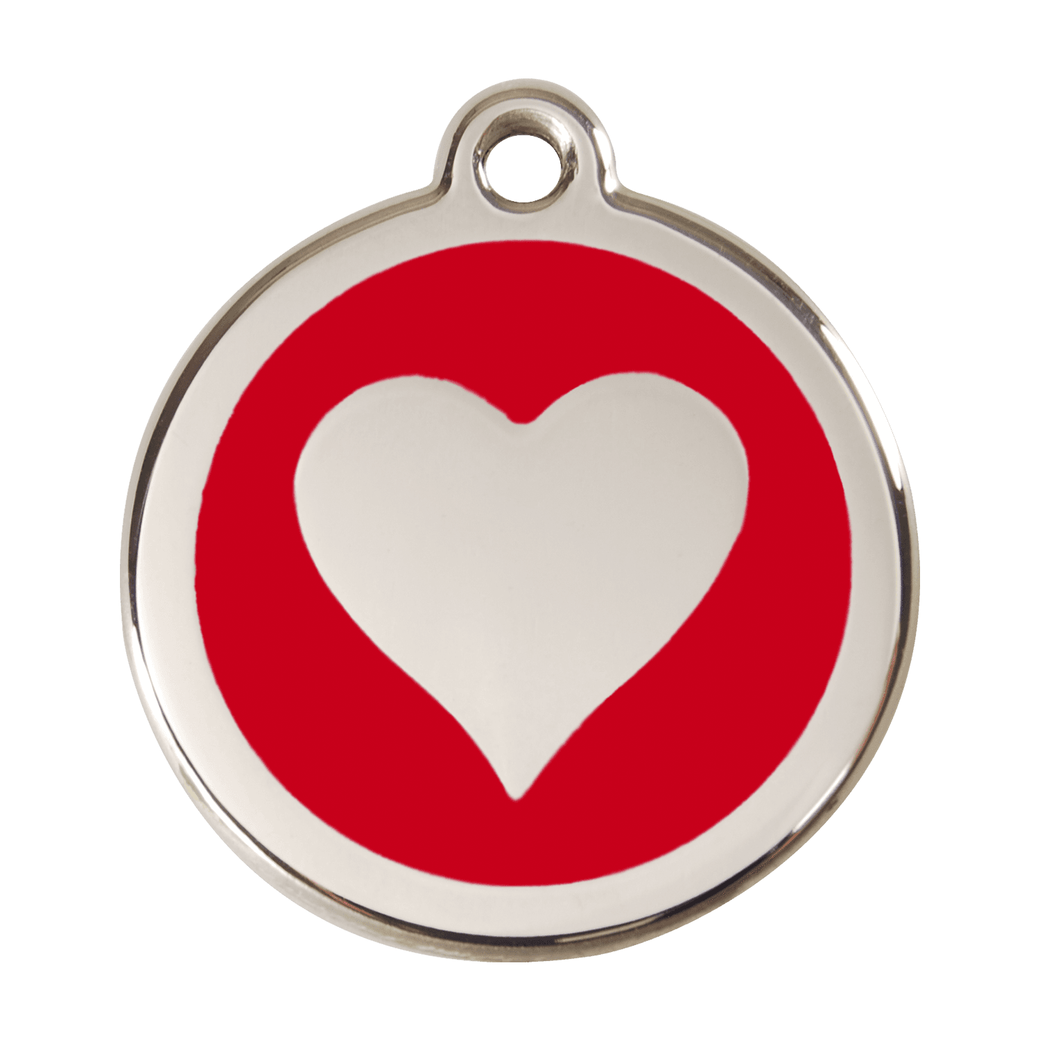  Red Dingo Stainless Steel Engraved Dog Tag Heart Red